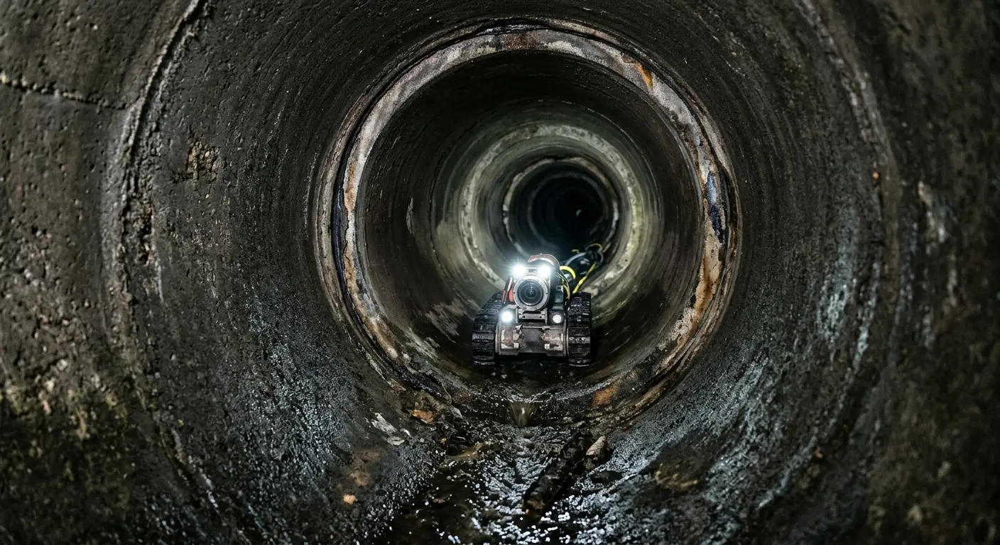 Robotic sewer camera inspecting pipe interior for Drain Snake Service in Canal Winchester